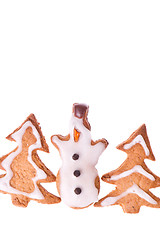 Image showing ginger snowman and tree