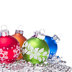 Image showing christmas balls with snowflake symbols