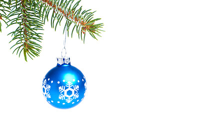 Image showing ball hanging from spruce christmas tree