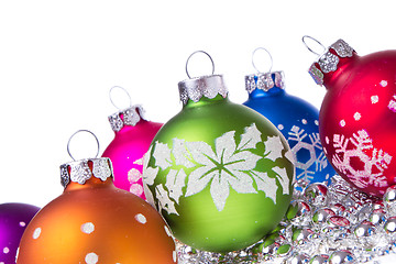 Image showing christmas balls with snowflake symbols