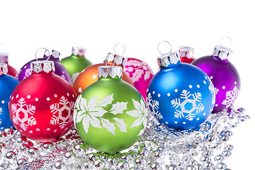 Image showing christmas balls with snowflake symbols