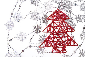 Image showing christmas tree with snowflakes