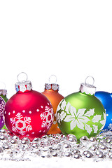 Image showing christmas balls with snowflake symbols