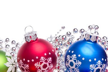 Image showing christmas balls with snowflake symbols
