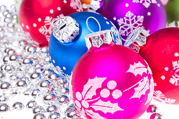 Image showing christmas balls with snowflake symbols