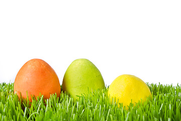 Image showing easter eggs in grass