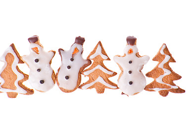 Image showing ginger snowman and tree