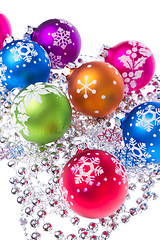 Image showing christmas balls with snowflake symbols