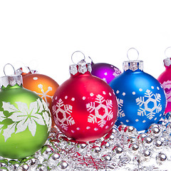 Image showing christmas balls with snowflake symbols