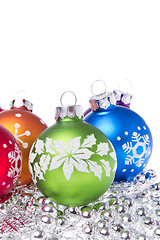 Image showing christmas balls with snowflake symbols