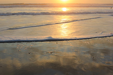 Image showing sunset in the waves