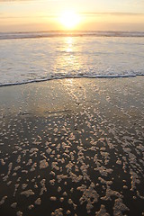 Image showing reflecting sunset bubbles