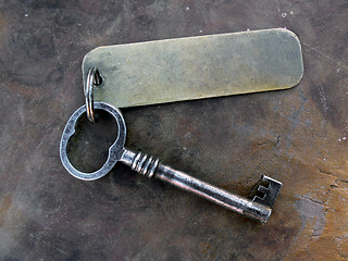 Image showing Old vintage key on table