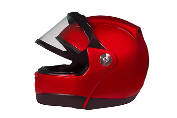 Image showing Motorcycle helmet with a raised glass
