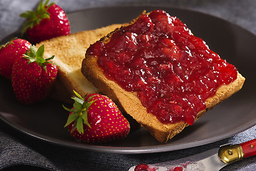 Image showing toast with cherry jam