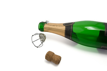 Image showing Empty bottle of champagne