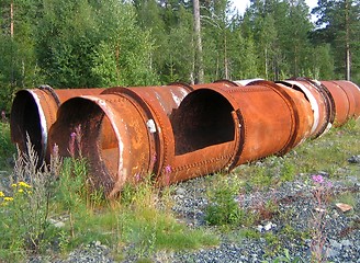 Image showing Rusty pipelines