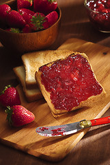 Image showing toast with cherry jam