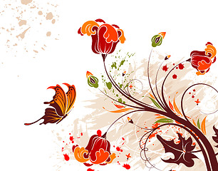 Image showing Grunge flower background