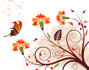 Image showing Grunge flower background