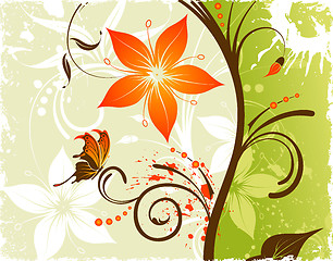 Image showing Grunge flower background