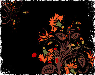 Image showing Grunge flower background