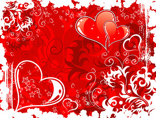 Image showing Valentines Day background with hearts and florals