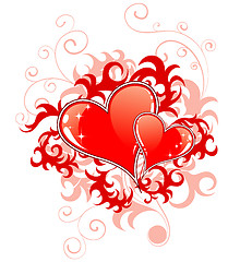 Image showing Abstract Valentines Day with hearts and florals