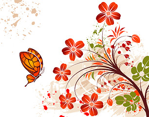 Image showing Grunge flower background