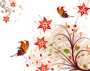 Image showing Grunge flower background