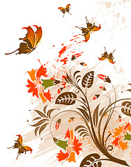 Image showing Grunge flower background