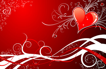 Image showing Valentines Day background with hearts and florals
