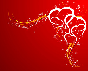 Image showing Valentines Day background with hearts and florals