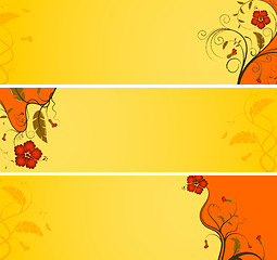 Image showing Flower banner with wave