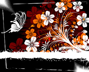 Image showing Grunge flower background