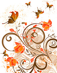 Image showing Grunge flower background