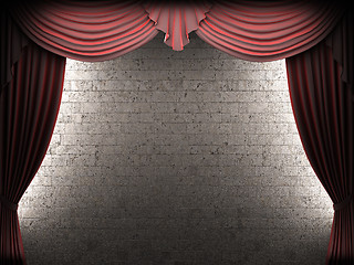 Image showing velvet curtain opening scene