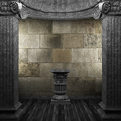 Image showing stone columns and pedestal