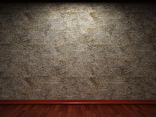 Image showing illuminated wooden wall