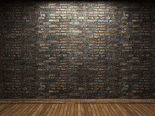 Image showing illuminated brick wall