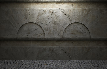 Image showing illuminated stone wall