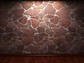 Image showing illuminated stone wall