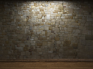 Image showing illuminated stone wall