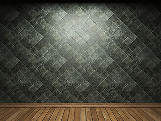 Image showing illuminated tile wall