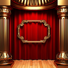 Image showing red curtains, gold columns and frames