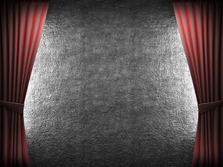 Image showing velvet curtain opening scene