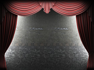 Image showing velvet curtain opening scene