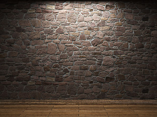 Image showing illuminated stone wall