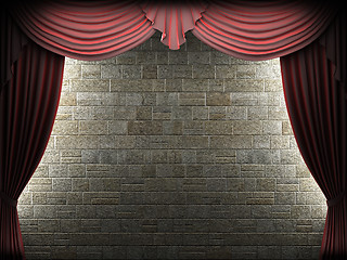 Image showing velvet curtain opening scene