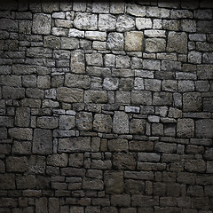 Image showing illuminated stone wall